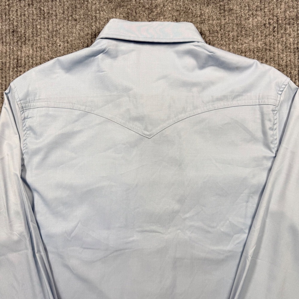 Diamond Cross Ranch Mens Western Snap Shirt Light Blue Performance Yoke Large - Picture 7 of 13